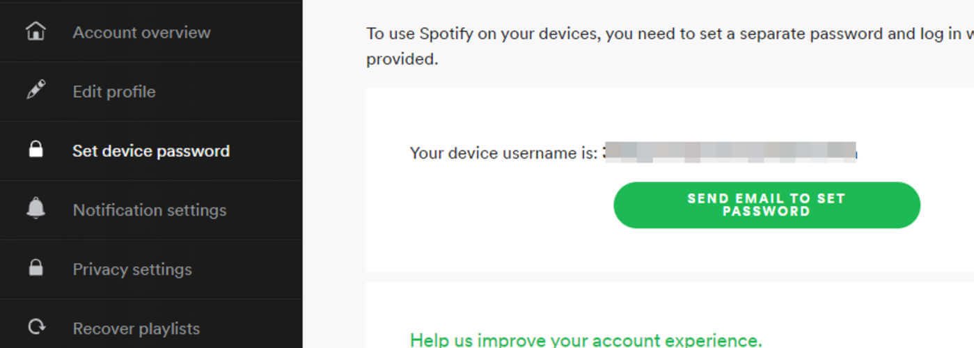 Spotify app not accepting correct password settings